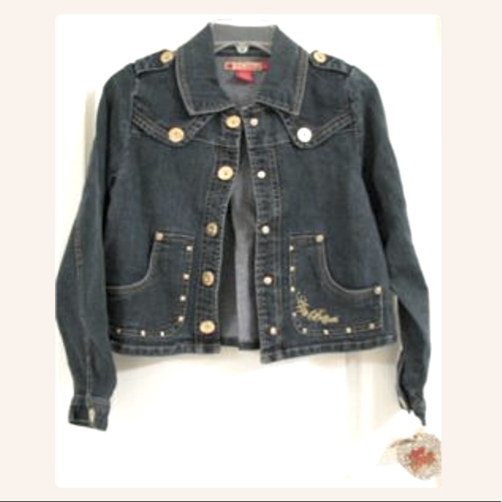 NWT Apple Bottoms Girl's Blue Jean Jacket - Large
